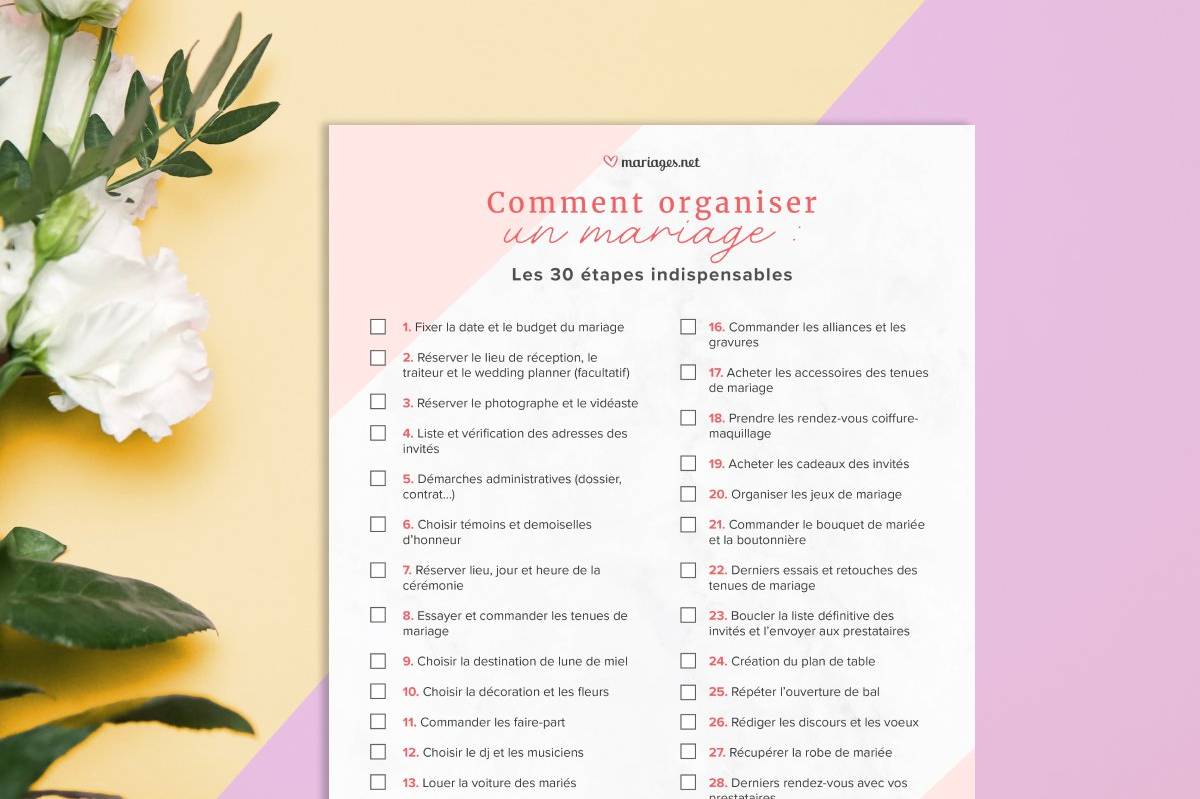 découvrez notre checklist mariage 12 mois pour organiser votre mariage en franche-comté sereinement, étape par étape, jusqu'au grand jour.